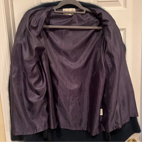 Vtg JESSICA ASH NY Fully Lined High Quality 90% Angora BLUE Cardigan Sweater - Picture 7 of 9